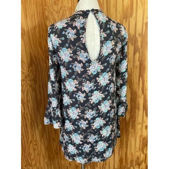 Volcom Salty Free Dress Tunic Floral Long Sleeve Knee Length Fully Lined Relax M - Picture 3 of 10